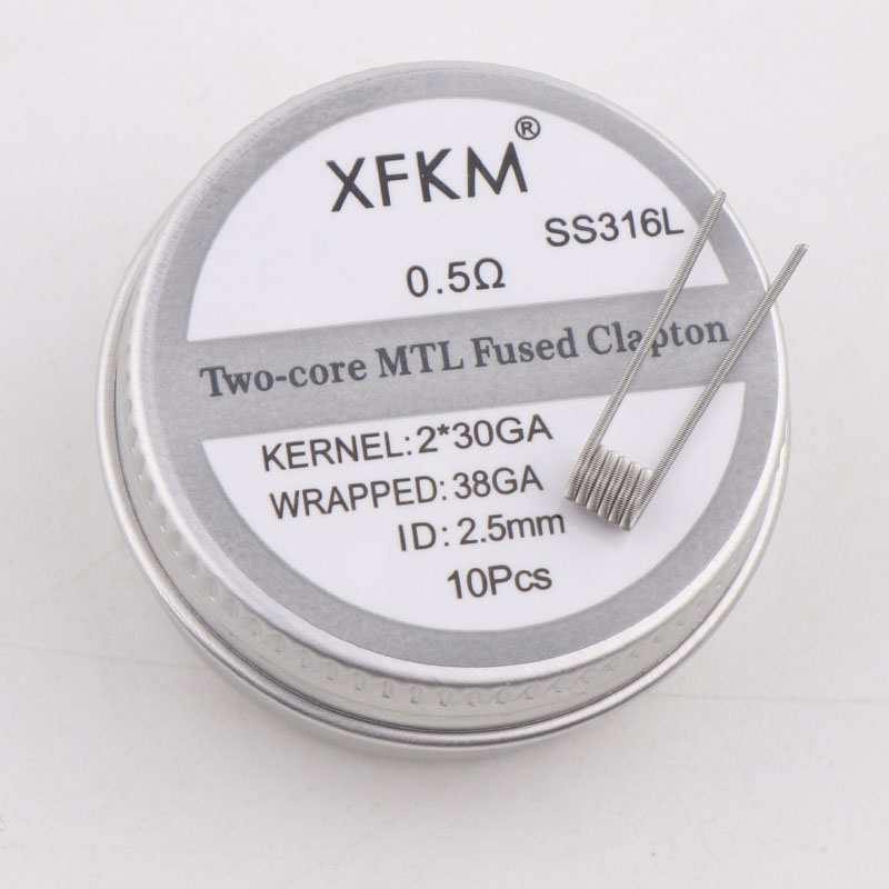 Clapton Wire Pre Built - Nouveau XFKM 10 pièces/boîte NI80/A1/SS316L MTL